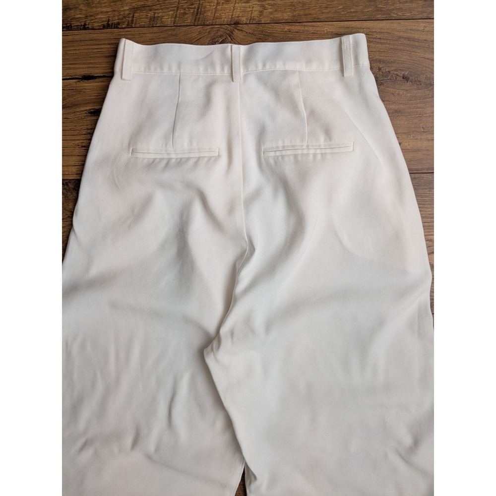 NWOT NONCHALANT LABEL Fabi Wide Leg Pleated Trousers White High Rise Pants 26x31 - Picture 14 of 16